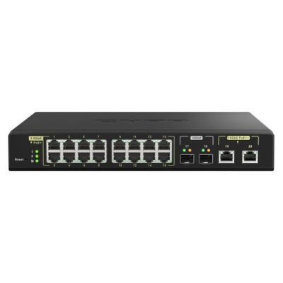 QNAP QSW-M2116P-2T2S, Managed, L2, 2.5G Ethernet, Full duplex, Power over Ethernet (PoE), Rack-monta