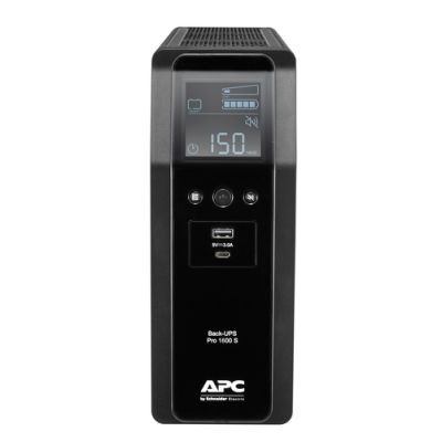 APC Back-UPS PRO BR1600SI - Noodstroomvoeding, 8x C13 uitgang, 2x USB charger (type A & C), 1600VA,
