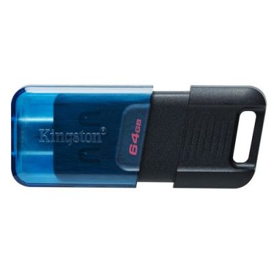 Kingston Technology DataTraveler 80, 64 GB, USB Type-C, 3.2 Gen 1 (3.1 Gen 1), 200 MB/s, Dop, Zwart,