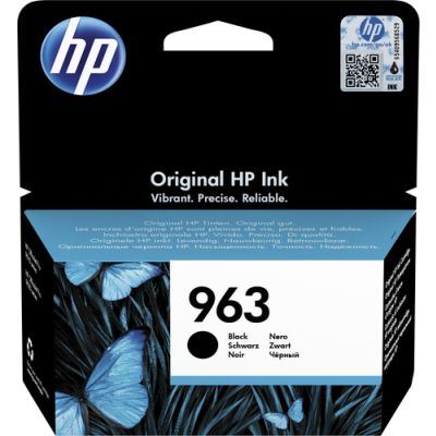 HP 963 originele zwarte inktcartridge, Normaal rendement, Inkt op pigmentbasis, 24,09 ml, 1000 pagina's, 1 stuk(s)