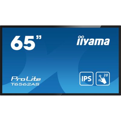 iiyama T6562AS-B1, Interactief flatscreen, 163,8 cm (64.5"), IPS, 3840 x 2160 Pixels, 24/7