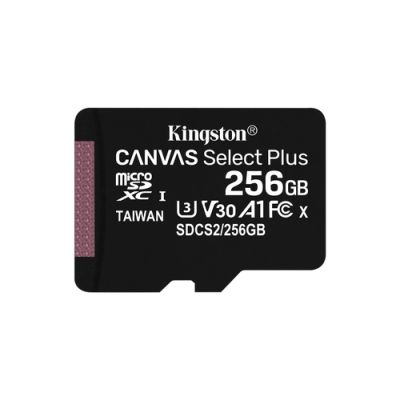 Kingston Technology Canvas Select Plus, 256 GB, MicroSDXC, Klasse 10, UHS-I, 100 MB/s, 85 MB/s