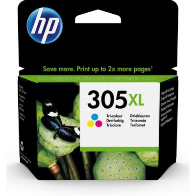 HP 305XL originele high-capacity drie-kleuren inktcartridge, Hoog (XL) rendement, Pigmentgebaseerde