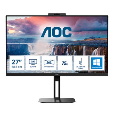 AOC V5 Q27V5CW, 68,6 cm (27"), 2560 x 1440 Pixels, Quad HD, LED, 1 ms, Zwart