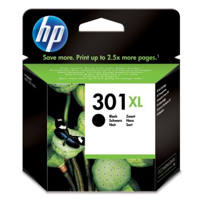 HP 301XL originele high-capacity zwarte inktcartridge, Hoog (XL) rendement, Inkt op pigmentbasis, 8 ml, 430 pagina's, 1 stuk(s)