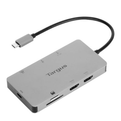 Targus DOCK423EU, Bedraad, USB 3.2 Gen 1 (3.1 Gen 1) Type-C, 100 W, Zilver, MicroSD (TransFlash), SD
