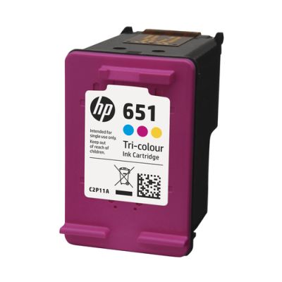 HP 651 Tri-color Original Ink Advantage Cartridge, Pigmentgebaseerde inkt, 1 ml, 300 pagina's, 1 stuk(s), Multi-verpakking