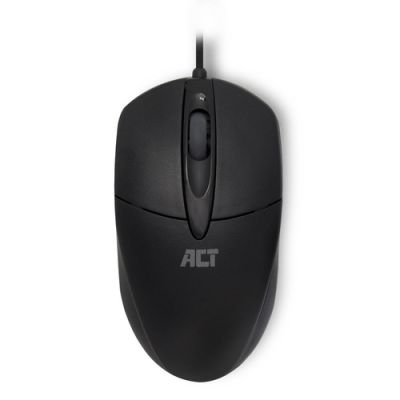 ACT AC5005, Ambidextrous, IR LED, USB Type-A, 1000 DPI, Zwart