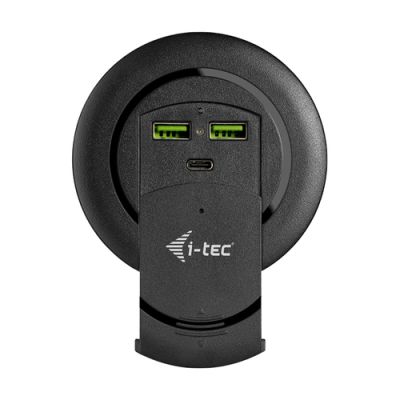 i-tec Built-in Desktop Fast Charger, USB-C PD 3.0 + 3x USB 3.0 QC3.0, 96 W, Binnen, AC, 12 V, Zwart