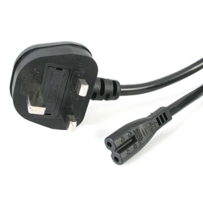 StarTech.com 1m UK Computer Stroomkabel, BS 1363 naar C7, 2.5A 250V, 18AWG, Zwart, UK Laptop Vervang