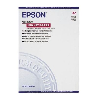 Epson Photo Quality Ink Jet Paper, DIN A2, 102g/m², 30 Vel, Mat, 102 g/m², A2, Wit, 30 vel, SureColo