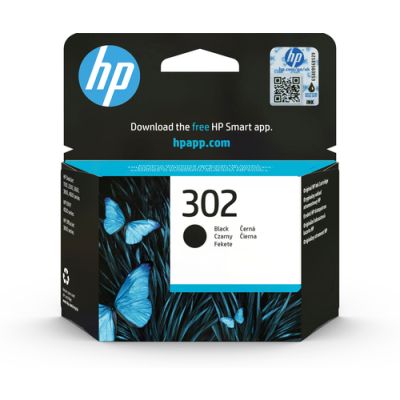 HP 302 originele zwarte inktcartridge, Normaal rendement, Inkt op pigmentbasis, 3,5 ml, 170 pagina's