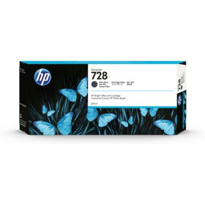 HP 728 matzwarte DesignJet inktcartridge, 300 ml, Inkt op pigmentbasis, Inkt op pigmentbasis, 300 ml