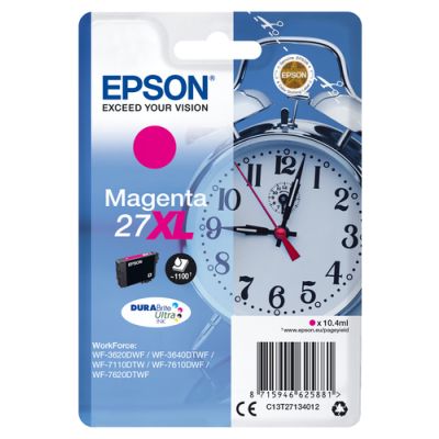 Epson Alarm clock Singlepack Magenta 27XL DURABrite Ultra Ink, Hoog (XL) rendement, Inkt op pigmentb