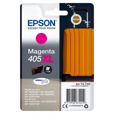 Epson Singlepack Magenta 405XL DURABrite Ultra Ink, Hoog (XL) rendement, Inkt op pigmentbasis, 14,7