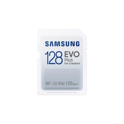 Samsung EVO Plus, 128 GB, SDXC, UHS-I, 130 MB/s, Class 3 (U3), V30