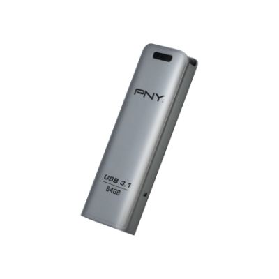 PNY FD64GESTEEL31G-EF, 64 GB, 3.2 Gen 1 (3.1 Gen 1), 20 MB/s, Glij, Roestvrijstaal