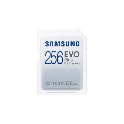 Samsung EVO Plus, 256 GB, SDXC, UHS-I, 130 MB/s, Class 3 (U3), V30