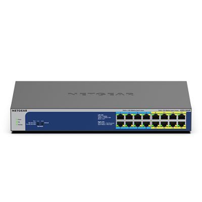 NETGEAR GS516UP, Unmanaged, Gigabit Ethernet (10/100/1000), Full duplex, Power over Ethernet (PoE),