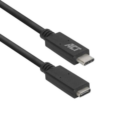 ACT USB-C verlengkabel 2m, USB-C 3.2 Gen 1, 5Gbps, 60W PD, DP Alternate Mode, Zwart