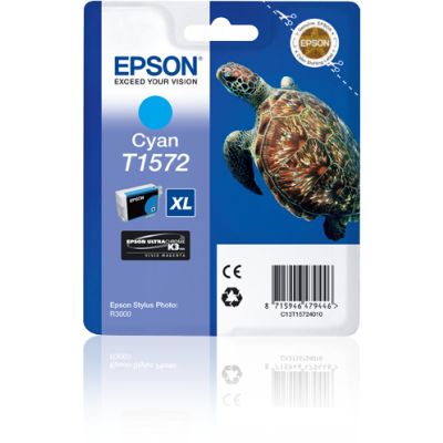 Epson Turtle T1572 Cyan, Hoog (XL) rendement, 25,9 ml, 2300 pagina's, 1 stuk(s)