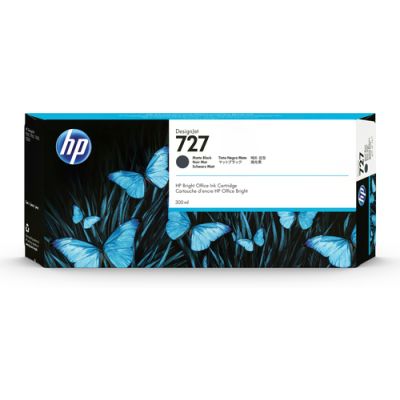 HP 727 matzwarte DesignJet inktcartridge, 300 ml, Inkt op pigmentbasis, Inkt op pigmentbasis, 300 ml