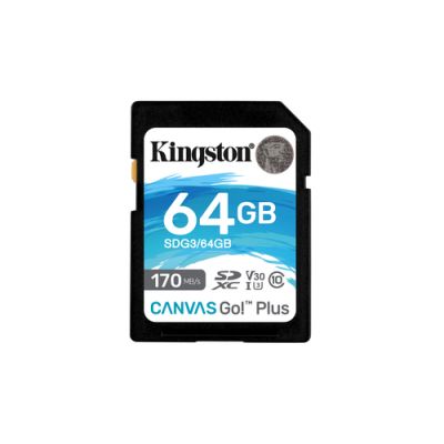 Kingston Technology Canvas Go! Plus, 64 GB, SD, Klasse 10, UHS-I, 170 MB/s, 70 MB/s