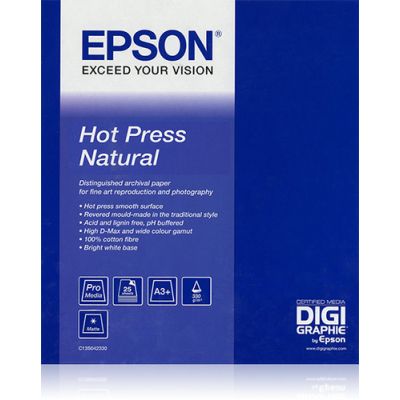 Epson Hot Press Natural A2, Inkjetprinten, A2 (420x594 mm), Mat, 25 vel, 330 g/m², Wit
