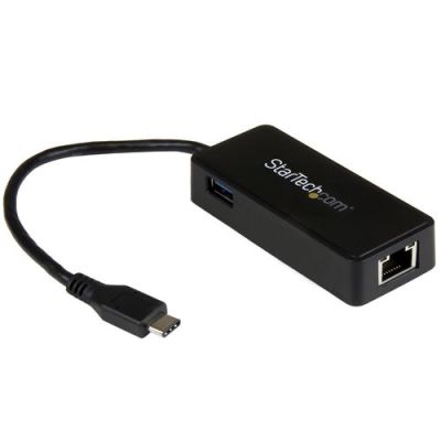 StarTech.com USB-C naar gigabit netwerkadapter met extra USB poort, Bedraad, USB, Ethernet, 5000 Mbi