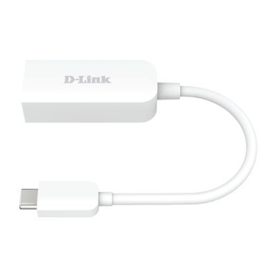 D-Link USB-C to 2.5G Ethernet Adapter DUB-E250, Bedraad, USB Type-C, Ethernet, 2500 Mbit/s, Wit