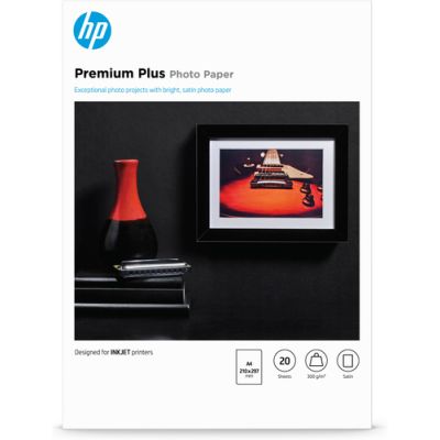 HP Premium Plus matglanzend fotopapier, 20 vel, A4/210 x 297 mm, Semi-gloss, 300 g/m², A3, 20 vel, B