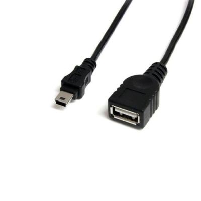 StarTech.com 30 cm mini USB 2.0-kabel USB A naar mini B F/M, 0,3 m, USB A, Mini-USB B, Mannelijk/Vro