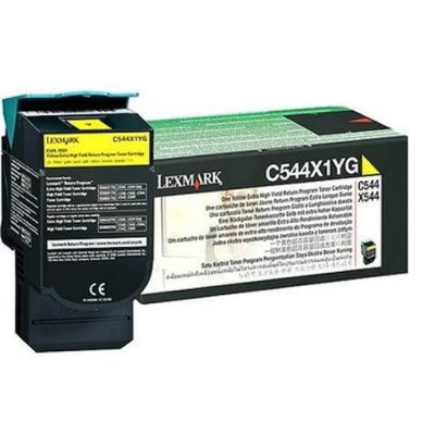 Lexmark C544, C546, X544, X546 4K gele retourpr. cartr., Geel