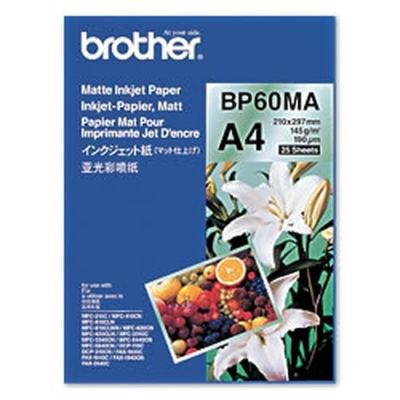 Brother BP60MA Inkjet Paper, Inkjetprinten, A4 (210x297 mm), Mat, 25 vel, 145 g/m², Wit