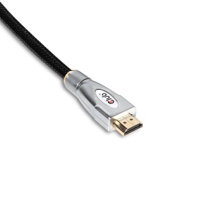 CLUB3D HDMI 2.0 Cable 3Meter UHD 4K/60Hz 18Gbps Certified Premium High Speed, 3 m, HDMI Type A (Standaard), HDMI 2.0, 3840 x 2160 Pixels, Zwart, Zilver