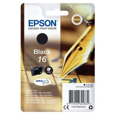Epson Pen and crossword Singlepack Black 16 DURABrite Ultra Ink, Inkt op pigmentbasis, 5,4 ml, 175 p