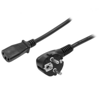 StarTech.com 2m Stroomkabel, 18AWG, EU Schuko naar C13 Voedingskabel, 250V 10A, Zwart, AC Vervangkab