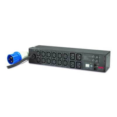 APC Rack PDU, Metered, 0U/2U, 32A, 230V, (12x) C13 & (4x) C19, IEC 309 32A stekker, Gemeten, 2U, Een