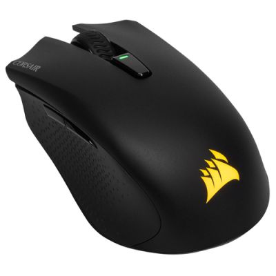 Corsair Harpoon RGB Wireless, Rechtshandig, Optisch, RF-draadloos + Bluetooth, 10000 DPI, Zwart