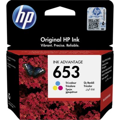 HP 653 originele Advantage drie-kleuren inktcartridge, Normaal rendement, Pigmentgebaseerde inkt, 5