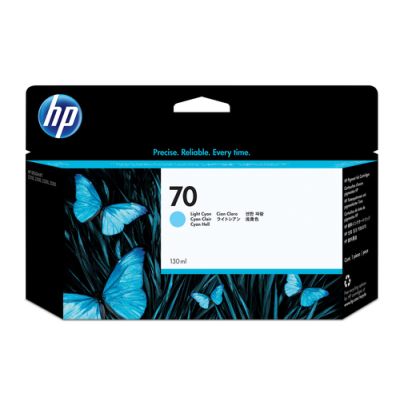 HP 70 licht-cyaan inktcartridge, 130 ml, Inkt op pigmentbasis, 130 ml, 1 stuk(s)
