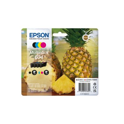 Epson 604, Normaal rendement, 3,4 ml, 2,4 ml, 150 pagina's, 4 stuk(s), Multi-verpakking