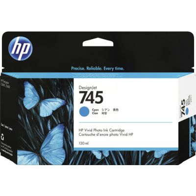 HP 745 cyaan DesignJet inktcartridge, 130 ml, Normaal rendement, Inkt op pigmentbasis, 130 ml, 1 stu