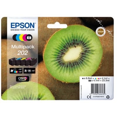 Epson Kiwi Multipack 5-colours 202 Claria Premium Ink, Normaal rendement, Inkt op pigmentbasis, Pigm