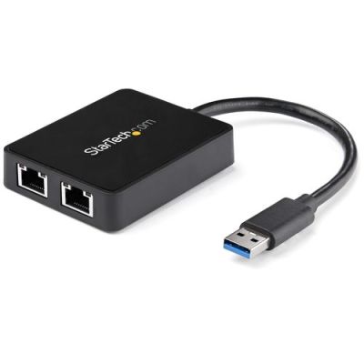 StarTech.com USB 3.0 naar 2-poorts gigabit Ethernet-adapter NIC met USB-poort, Bedraad, USB, Etherne