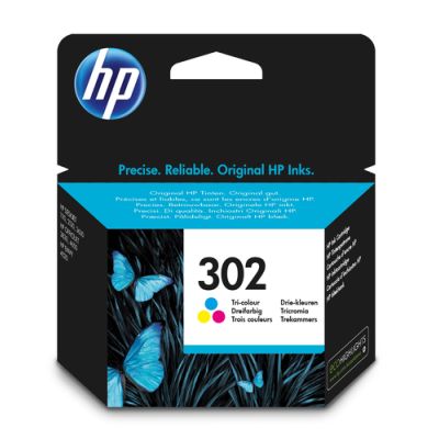 HP 302 originele drie-kleuren inktcartridge, Normaal rendement, Pigmentgebaseerde inkt, 4 ml, 150 pagina's, 1 stuk(s), Multi-verpakking