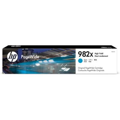 HP Originele 982X cyaan high-capacity PageWide cartridge, Hoog (XL) rendement, Inkt op pigmentbasis,