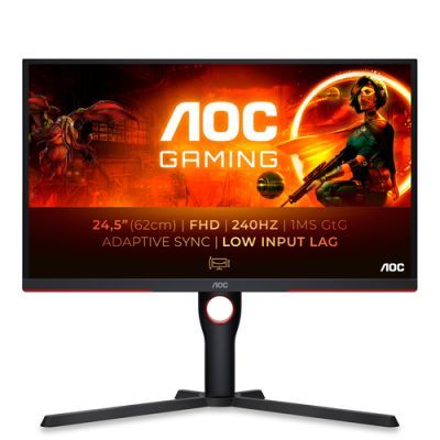 AOC G3 25G3ZM/BK, 62,2 cm (24.5"), 1920 x 1080 Pixels, Full HD, 0,5 ms, Zwart, Rood