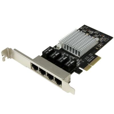 StarTech.com 4 poorts gigabit ethernet netwerkkaart PCI Express Intel 1350 NIC, Intern, Bedraad, PCI