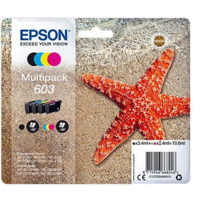 Epson Multipack 4-colours 603 Ink, Normaal rendement, 3,4 ml, 2,4 ml, 150 pagina's, 1 stuk(s), Multi